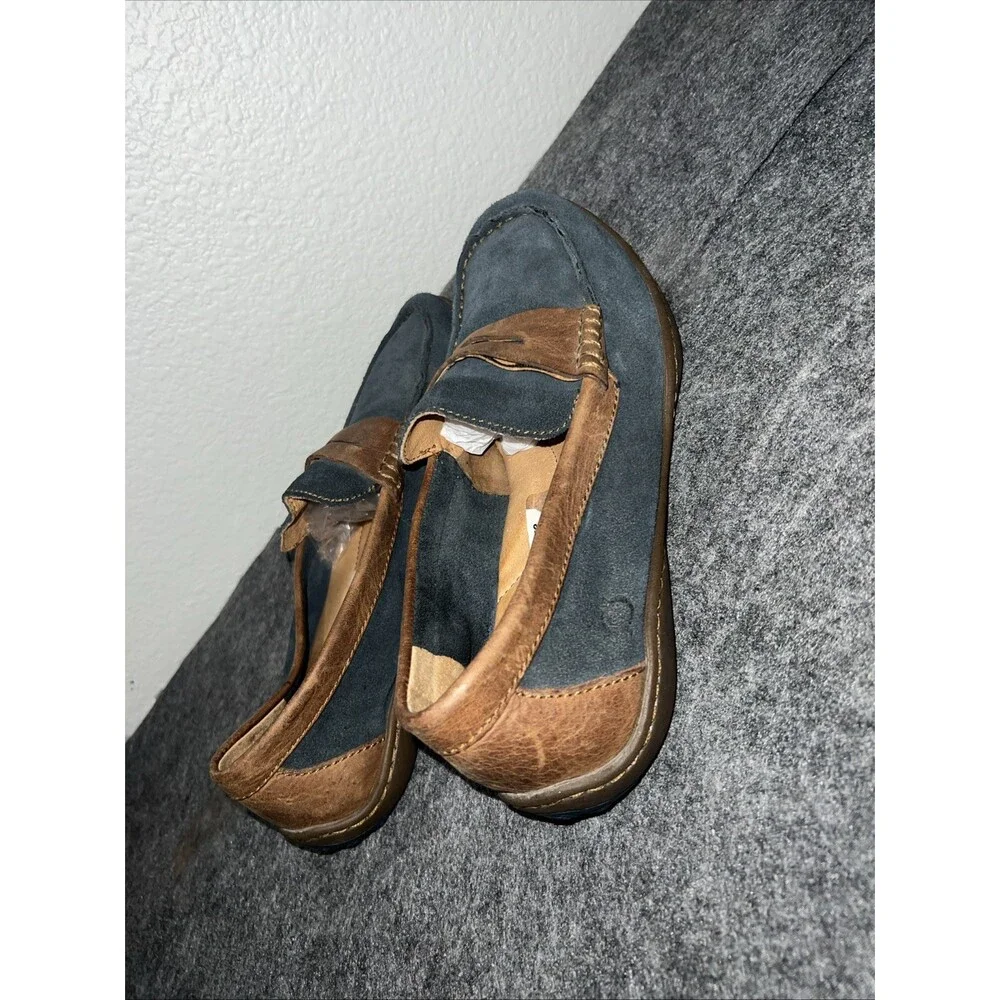 Born Blue Suede Leather Men's Loafers Size 9 NWT